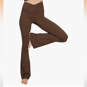 Topyogas Brown Flared Yoga Pants